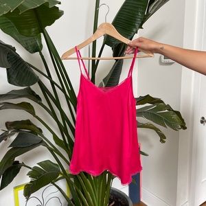 Anthropologie Pink Silk Top